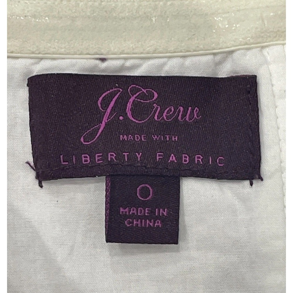 J Crew Liberty Fabric Cotton Ruffle-Hem Midi Red/White Dress Art Floral Womens 0 - Picture 6 of 9